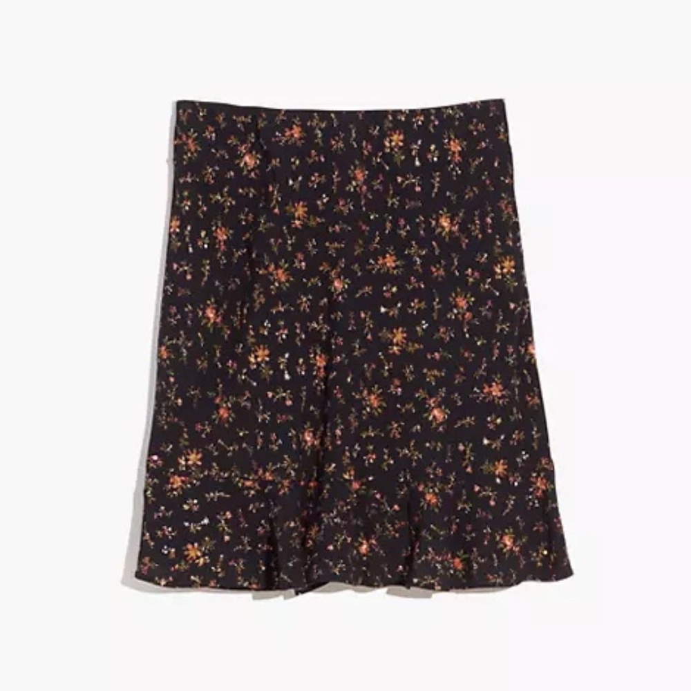 NWT size 00 Madewell  FLOUNCE-HEM MINI SLIP SKIRT IN FRESH SPRIGS